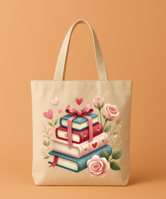 Bookish Romance Canvas Tote Bag