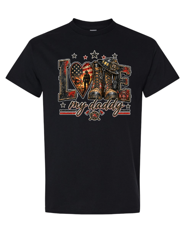 Firefighter love my daddy Graphic Tee
