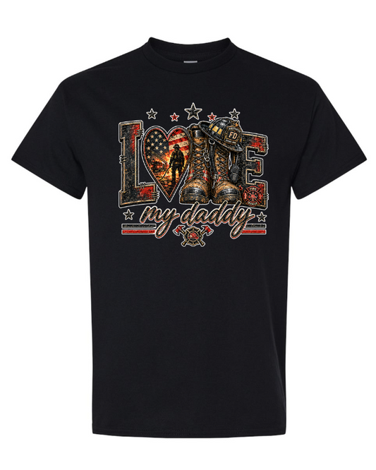 Firefighter love my daddy Graphic Tee