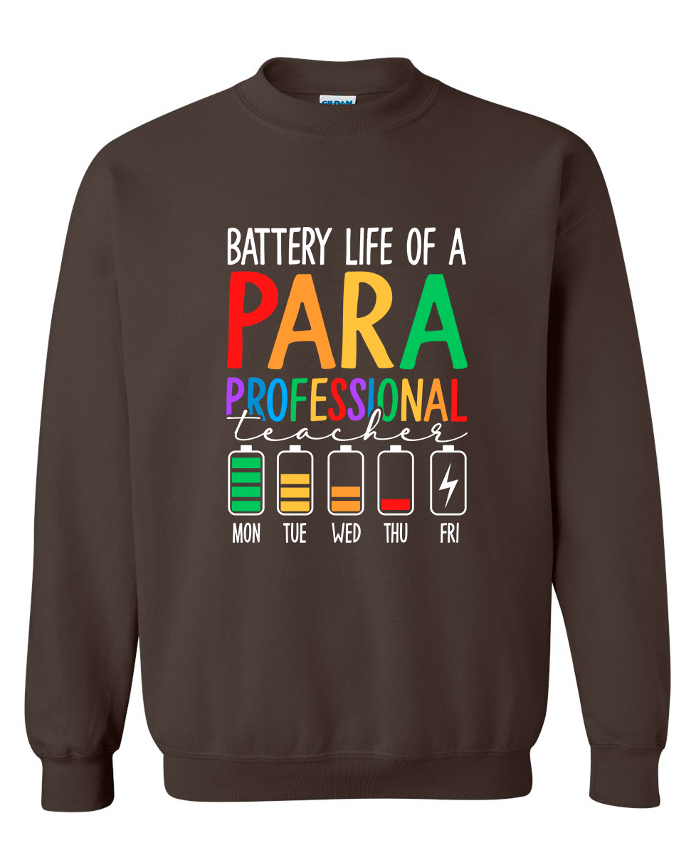 Battery Life of a Para Crewneck Sweatshirt – Unisex Fit