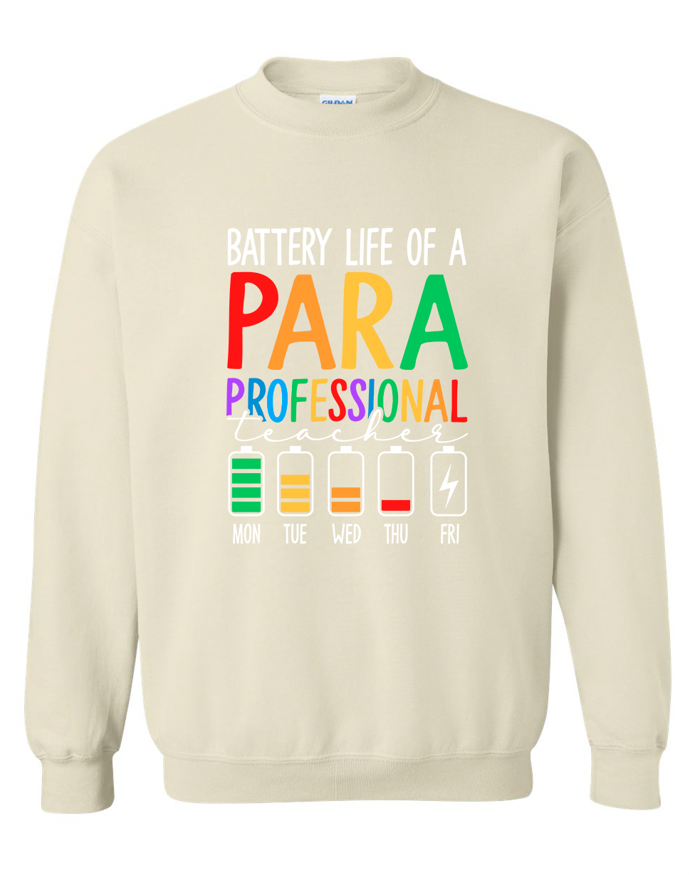 Battery Life of a Para Crewneck Sweatshirt – Unisex Fit
