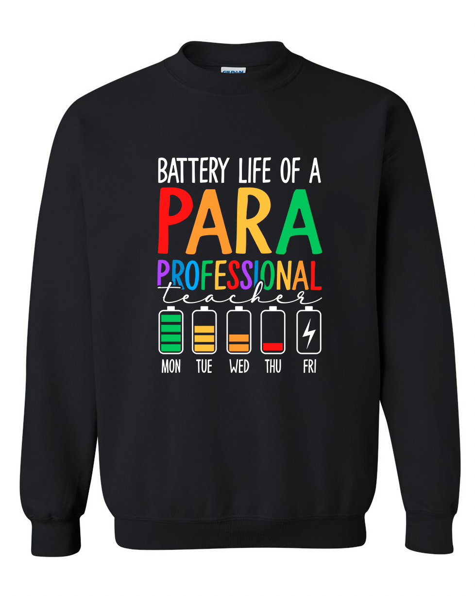 Battery Life of a Para Crewneck Sweatshirt – Unisex Fit