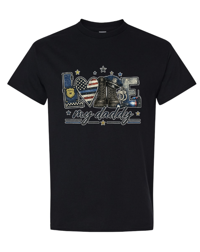 Police officer love my daddy Graphic Tee