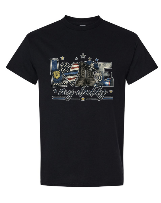 Police officer love my daddy Graphic Tee