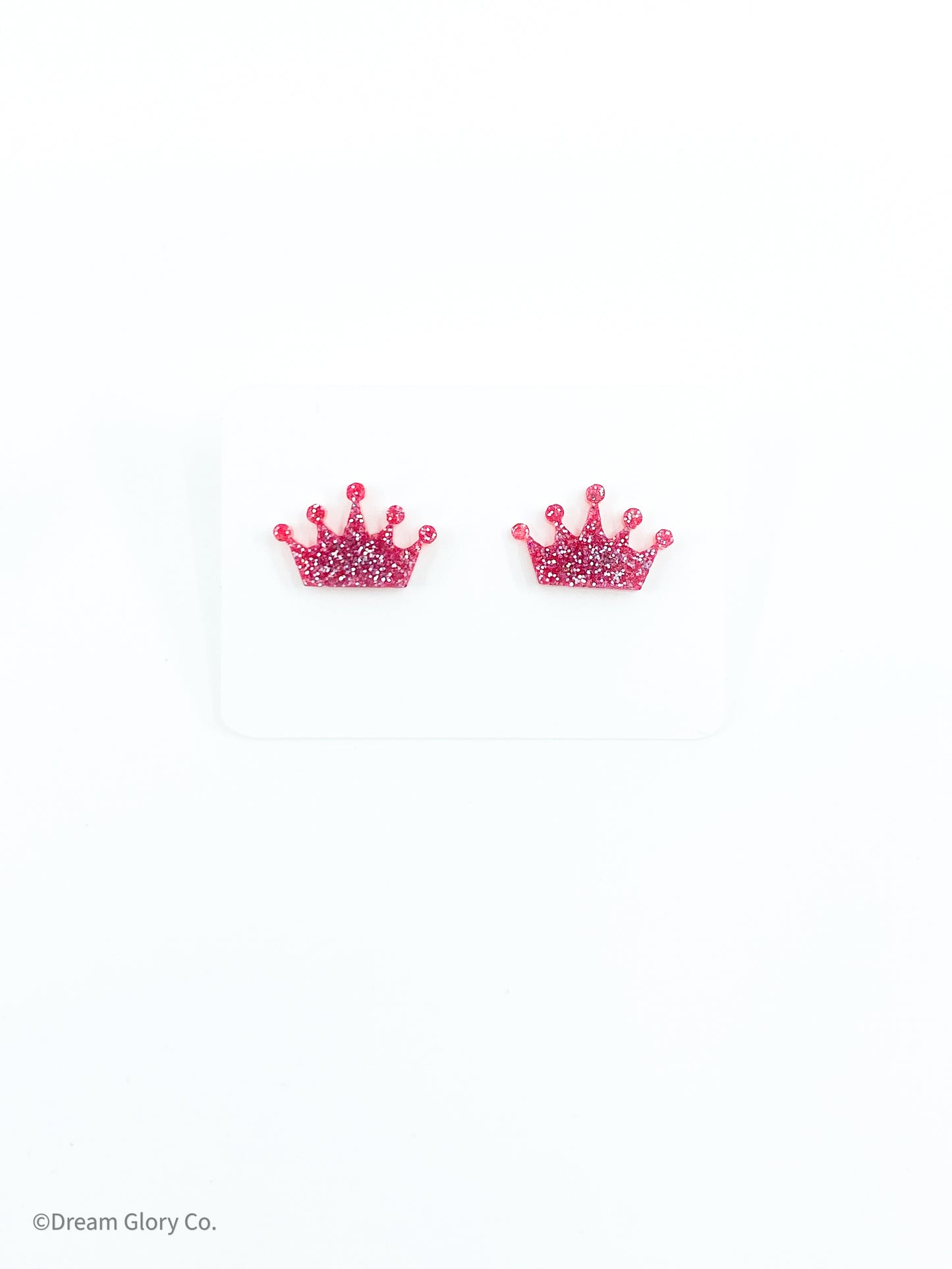 Dark Pink Crown earrings