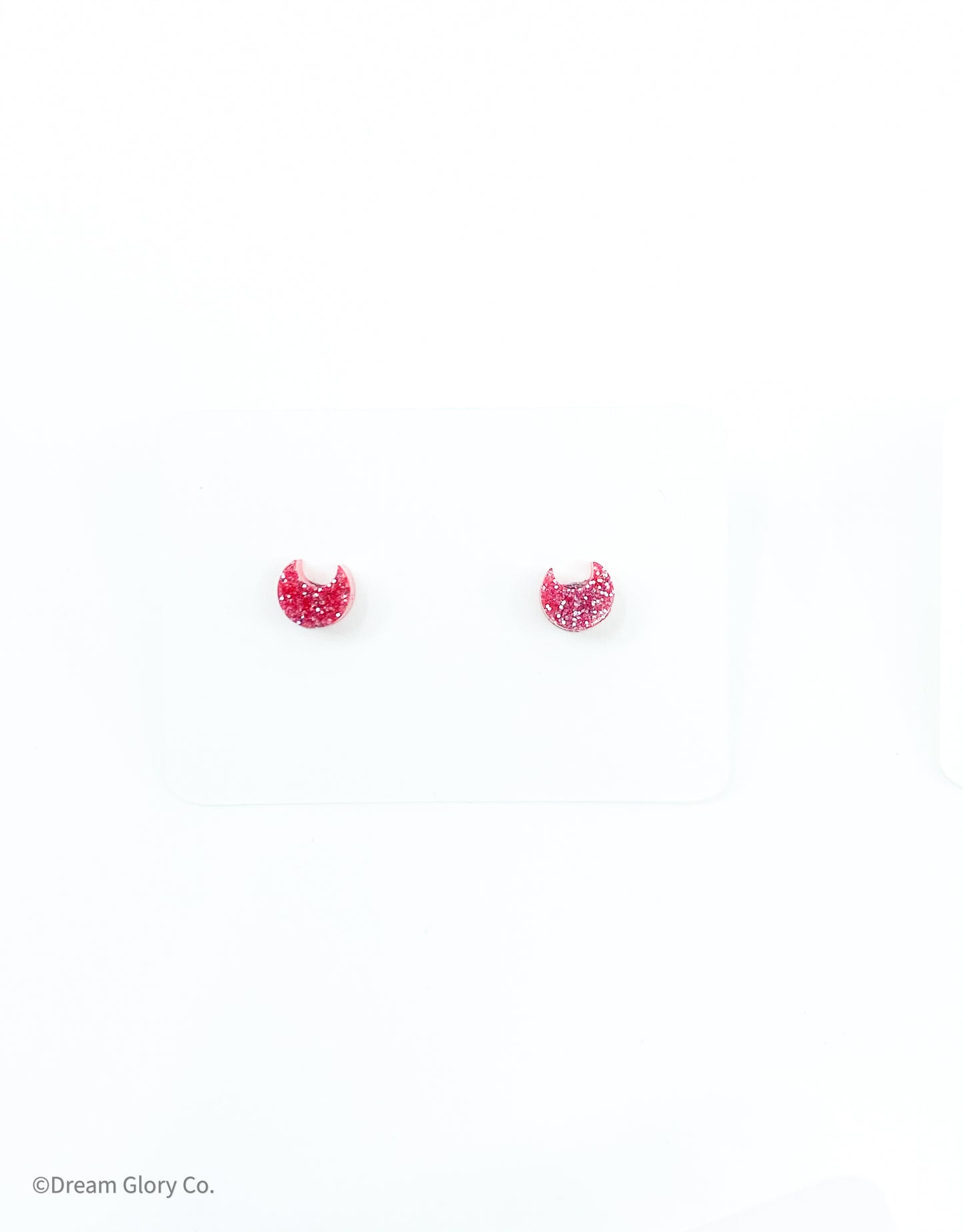 Dark Pink Mini Moon earrings