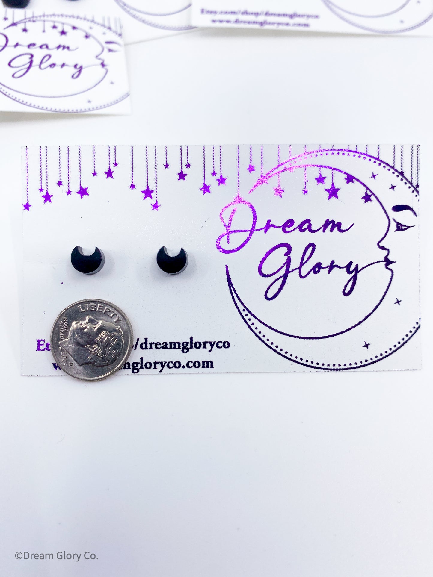 Tempest Black Mini Moon earrings