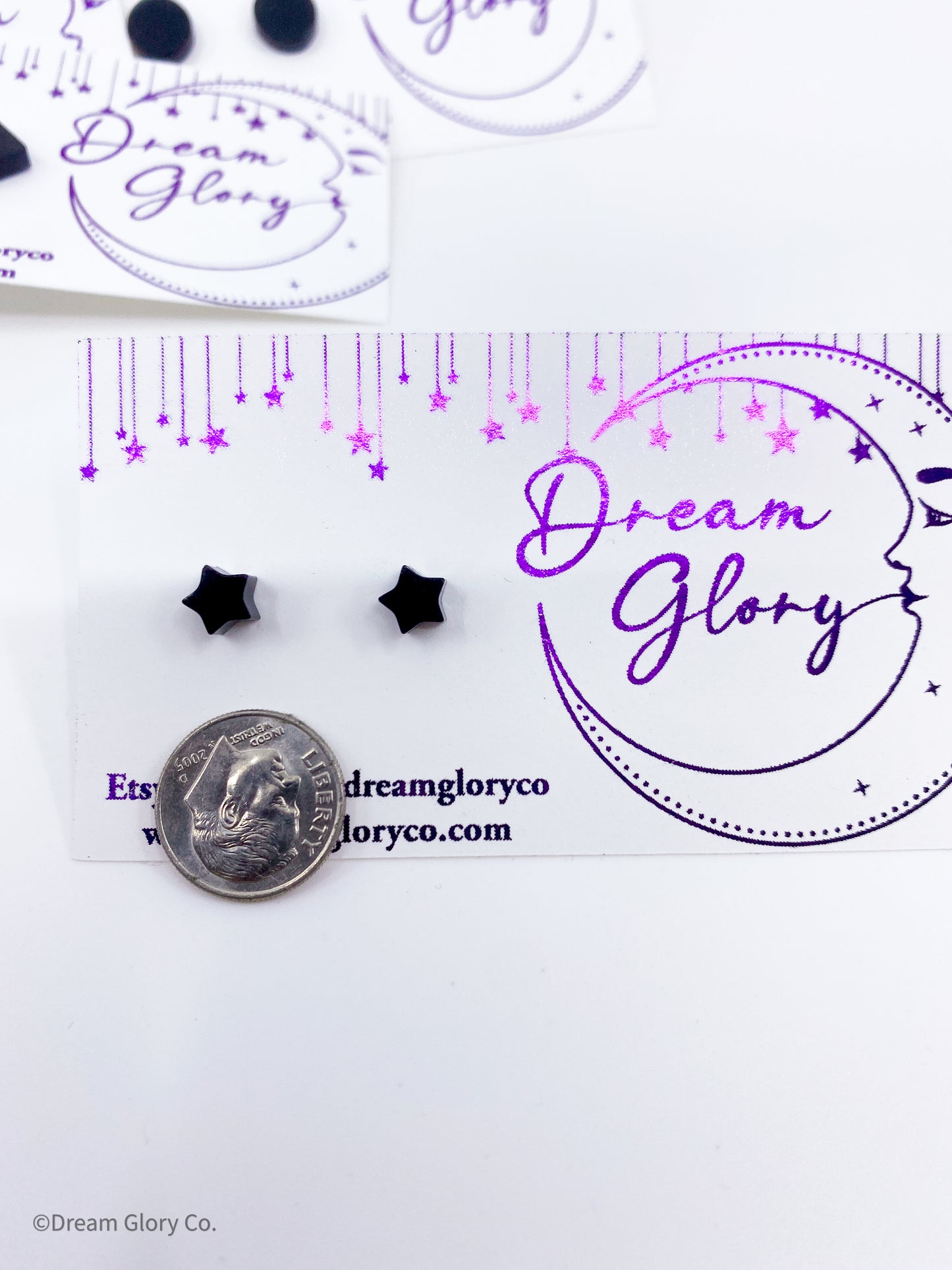 Tempest Black Mini star earrings