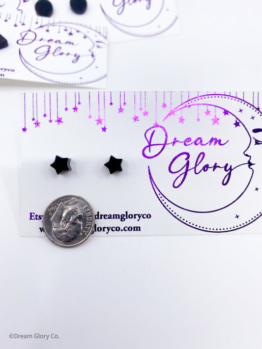 Tempest Black Mini star earrings