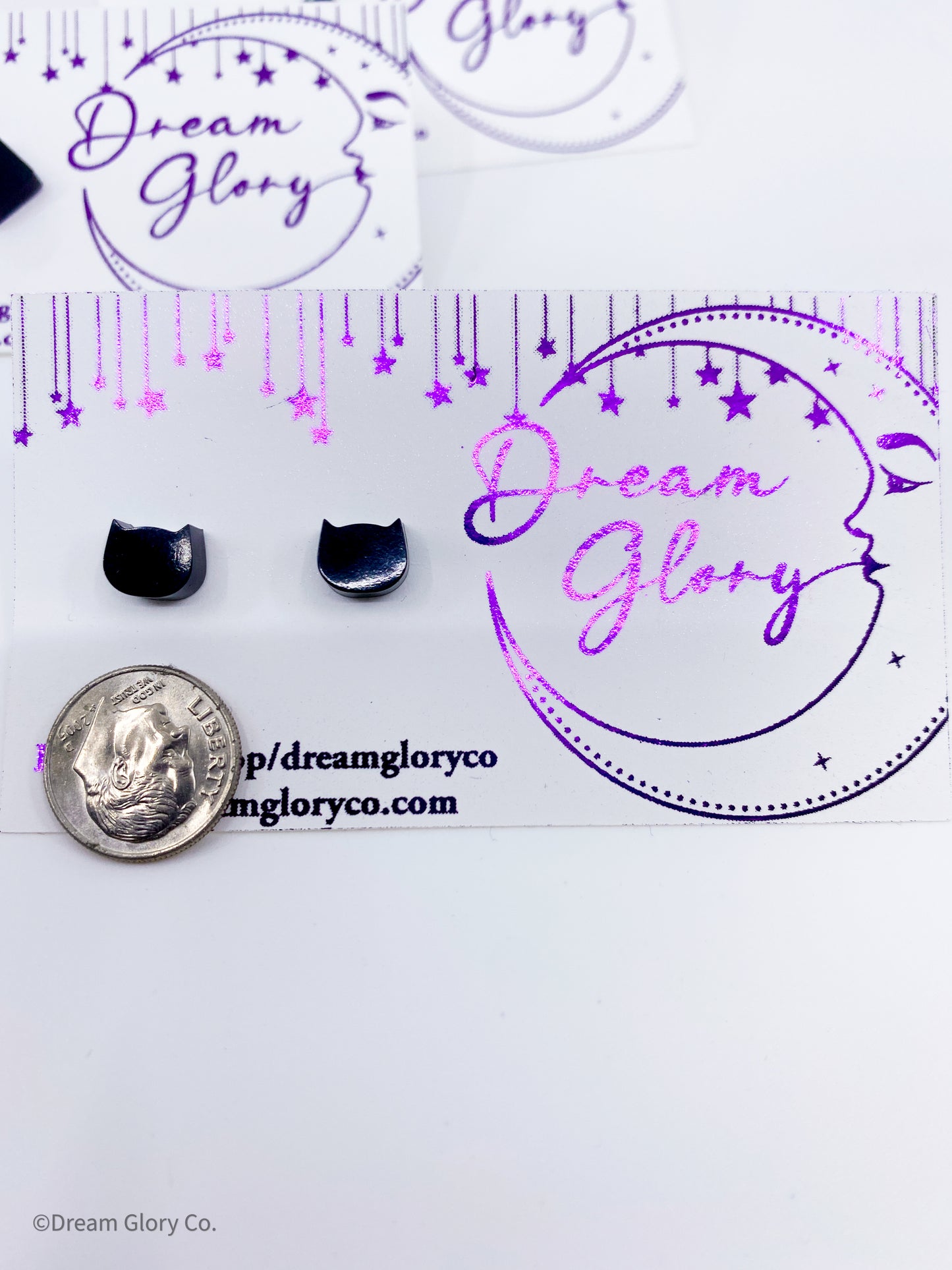 Tempest Black Mini cat earrings