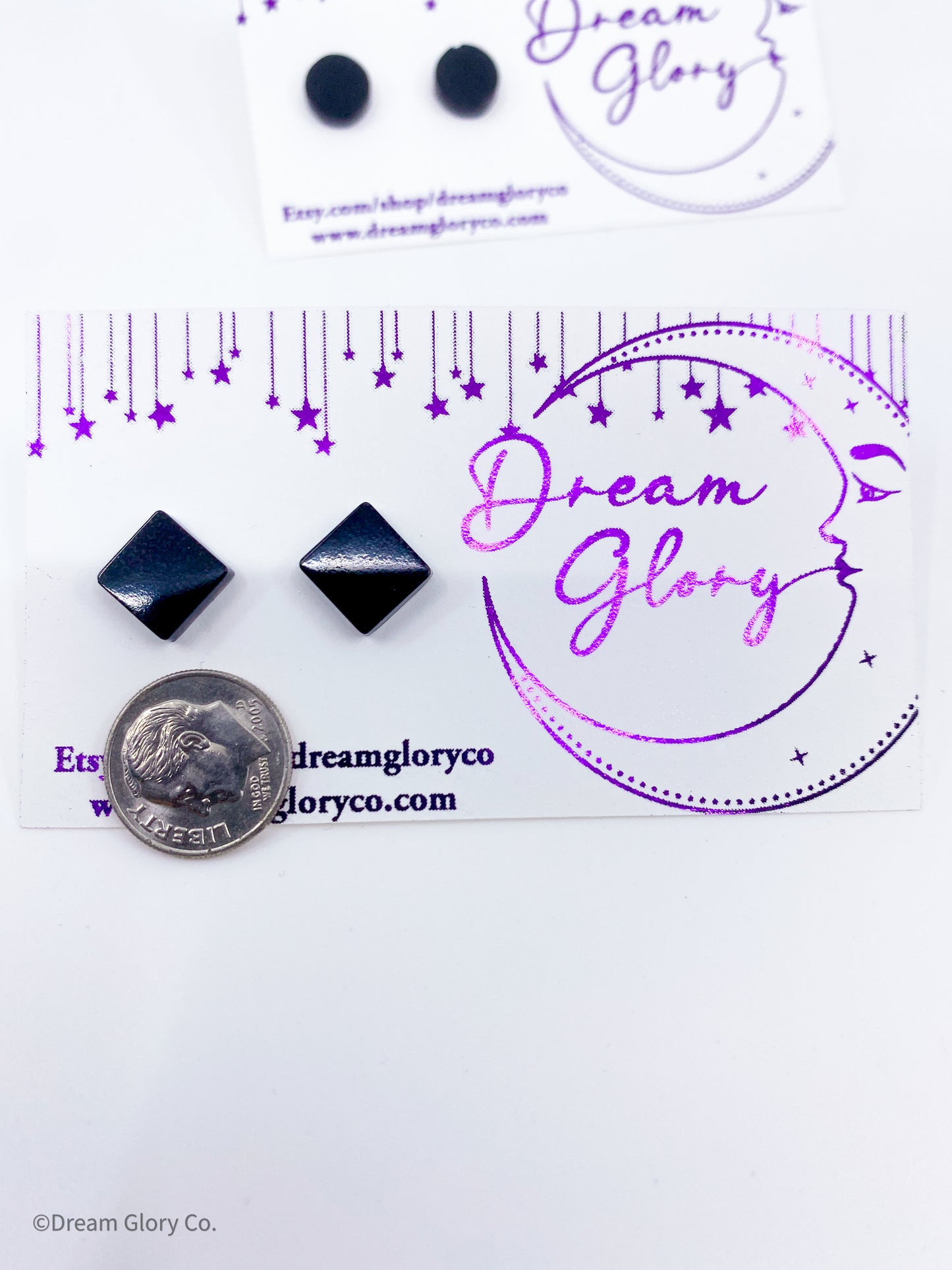 Tempest Black Square earrings