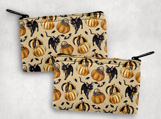 Black cat & Pumpkins coin pouch