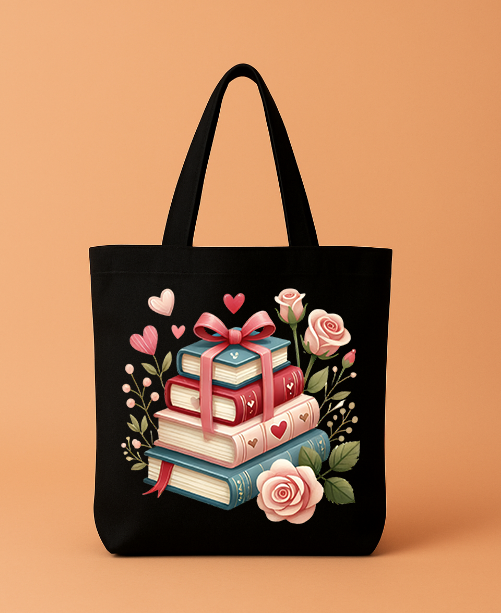 Bookish Romance Canvas Tote Bag