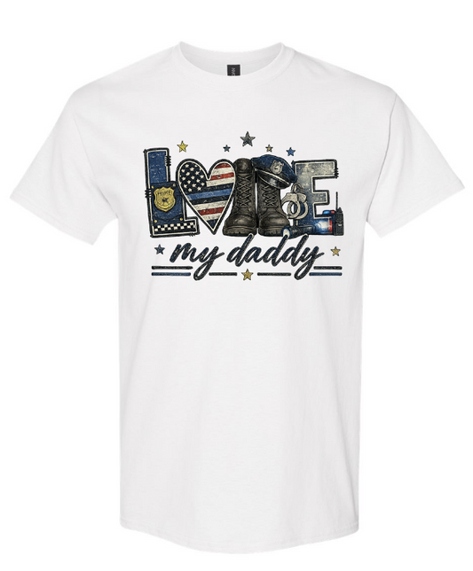 Police officer love my daddy Graphic Tee