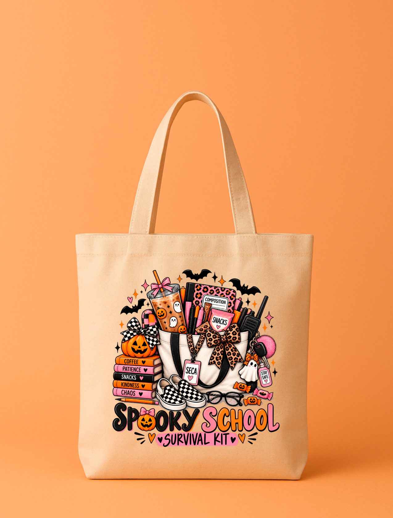 Spooky School Survival Kit Tote Bag | SECA Halloween Tote