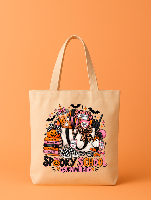 Spooky School Survival Kit Tote Bag | SECA Halloween Tote