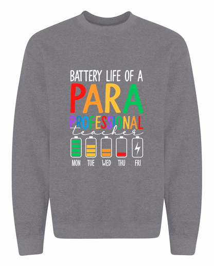 Battery Life of a Para Crewneck Sweatshirt – Unisex Fit