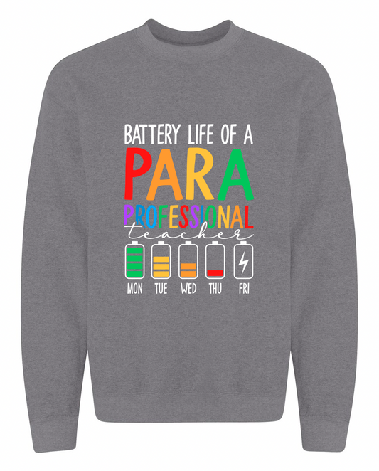 Battery Life of a Para Crewneck Sweatshirt – Unisex Fit