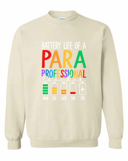 Battery Life of a Para Crewneck Sweatshirt – Unisex Fit
