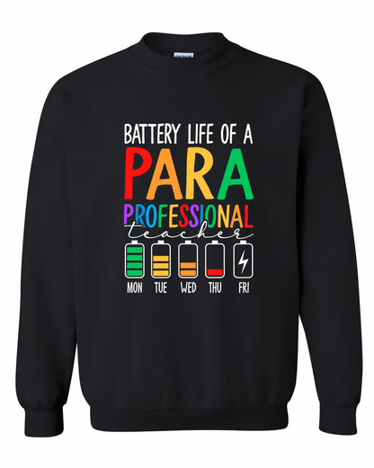 Battery Life of a Para Crewneck Sweatshirt – Unisex Fit