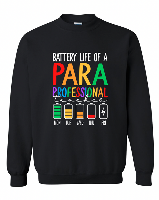 Battery Life of a Para Crewneck Sweatshirt – Unisex Fit