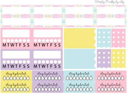 Candy-Themed Planner Sticker Kit – 9 Sheets | Foiled Date Covers | Vertical Planner Stickers