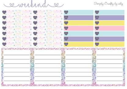 Candy-Themed Planner Sticker Kit – 9 Sheets | Foiled Date Covers | Vertical Planner Stickers