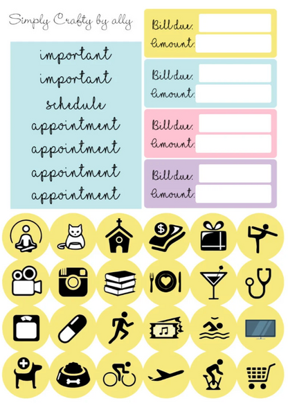 Candy-Themed Planner Sticker Kit – 9 Sheets | Foiled Date Covers | Vertical Planner Stickers