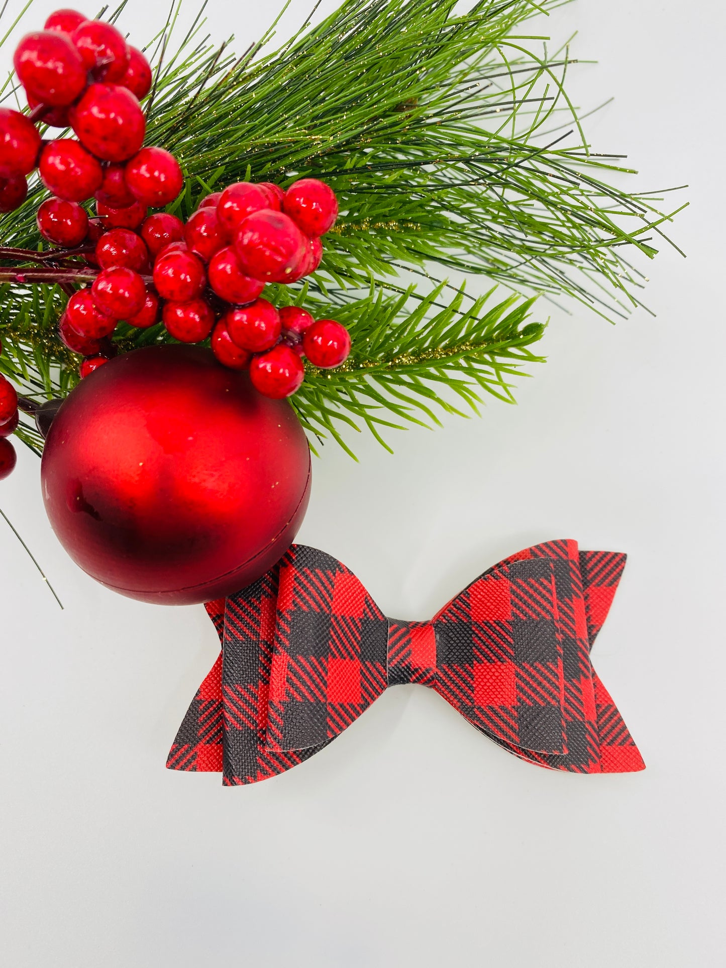 Red plaid bow