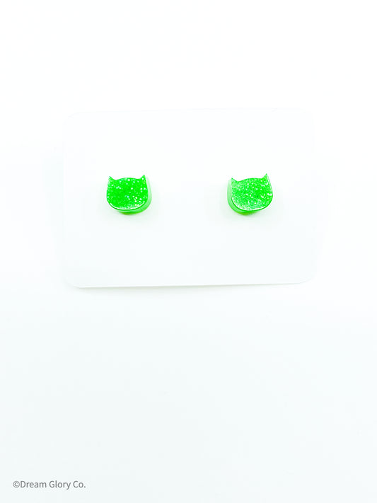 Green Mini Cat earrings