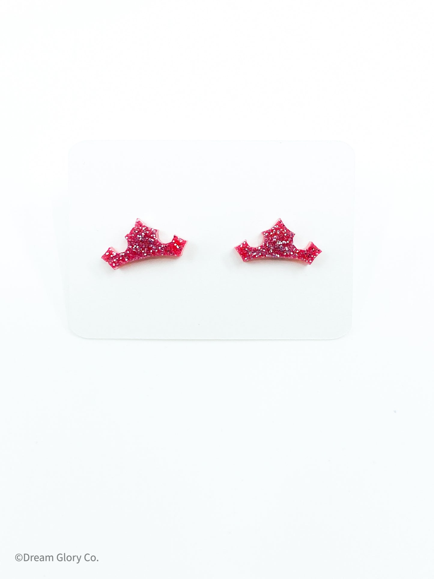 Dark Pink Tiara earrings