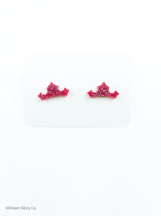 Dark Pink Tiara earrings