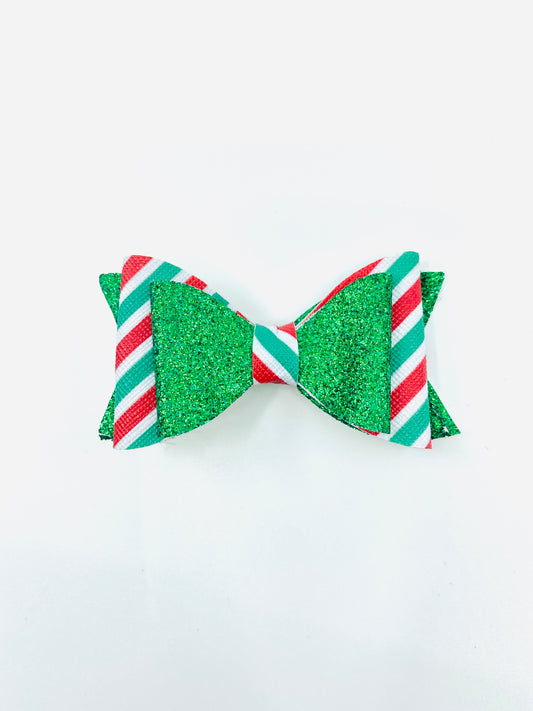 Candy Cane green Mini bow