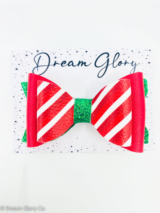 Candy Cane red Mini bow