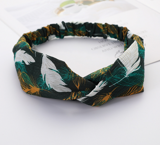 Green Feather Headband