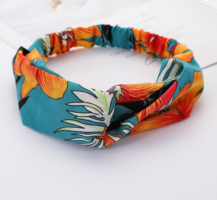 Light Blue Tropical Headband