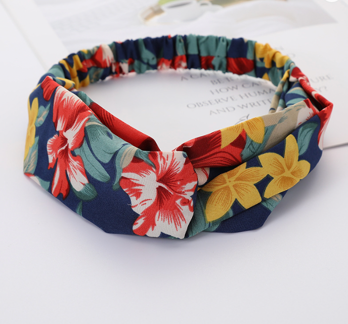 Navy Tropical Headband