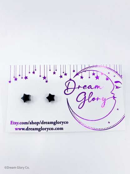 Tempest Black Mini star earrings