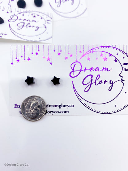 Tempest Black Mini star earrings