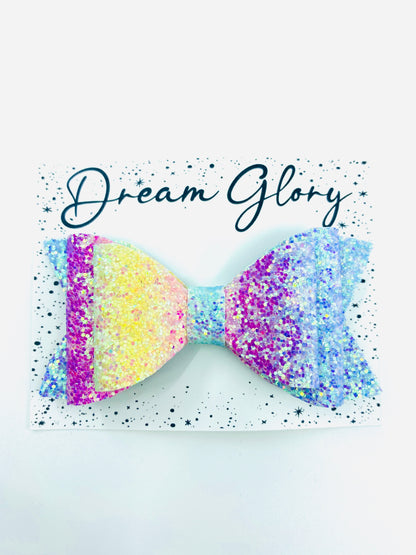 Rainbow glitter bow